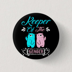 Houder van de Genderroze en Blauwe Teddy Bear Ronde Button 3,2 Cm
