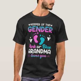 Houder van de genderroze of blauwe oma houdt van j t-shirt