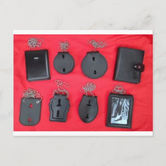 Houder van de ledernekketenkettingkaart, nekbehang briefkaart (Voorkant)