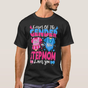 Houder van gender Stepmam houdt van je roze of bla T-shirt