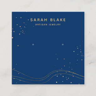 Houder van het Blue Gold Earring-beeldscherm Vierkante Visitekaartje