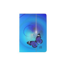 Houder van het Butterfly Blue Monogram