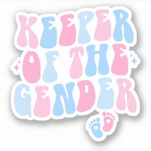 Houder van het Geslacht, Gender Reveal Party Gift Sticker (Voorkant)