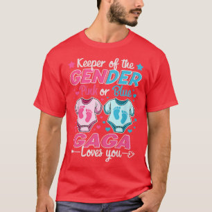 Houder van het geslacht onthult roze of blauwe gag t-shirt