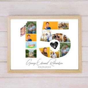 Houder voor 15e verjaardag foto-collageposter poster