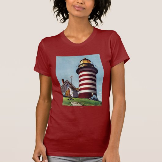 Houder vuurtoren van Stevan Dohanos T-shirt (Voorkant)