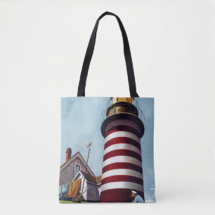 Houder vuurtoren van Stevan Dohanos Tote Bag