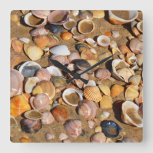 Houders op een zandstrand Andalusië, Spanje Vierkante Klok