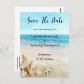 Houders op het strand bruiloft sparen de datum briefkaart (Voorkant / Achterkant)