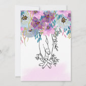 *~* Houding handen roze bloemen witte bruiloft Kaart (Achterkant)