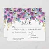 *~* Houding handen roze bloemen witte bruiloft RSVP Kaartje (Voorkant / Achterkant)