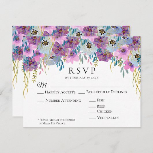 *~* Houding handen roze bloemen witte bruiloft RSVP Kaartje (Voorkant / Achterkant)