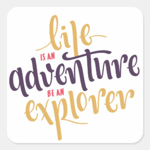 Houding, Moed Onbevreesd Leven Motivatie Quote Vierkante Sticker