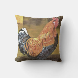 Houding van Farmyard Rooster Art Kussen