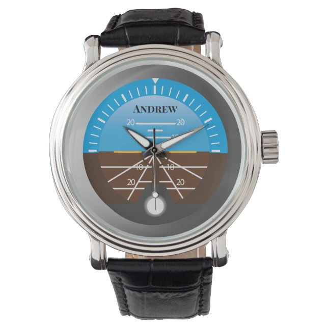 Houdingsindicator van de stuurhut in het Vliegtuig Horloge (Voorkant)