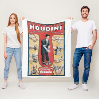 Houdini Famous Magicia Vintage Fleece Deken