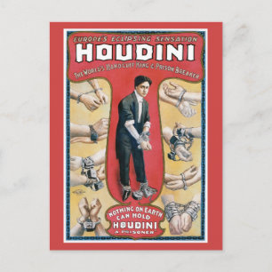 Houdini ~  Handcuff Escape Artist Briefkaart