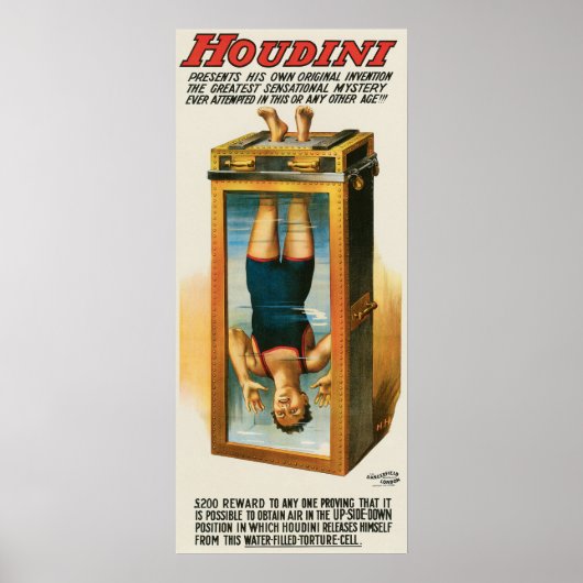 Houdini ~ Illusionist  Escape Artist Poster (Voorkant)