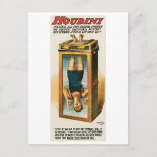Houdini ~ Illusionist  Magic/Escape Art Briefkaart