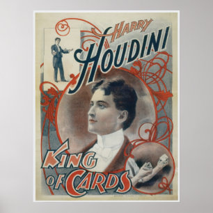Houdini ~  magiër koning der kaarten poster