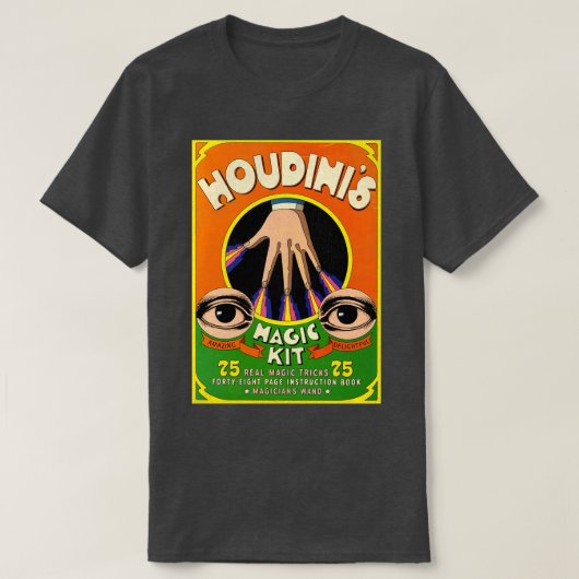 Houdinis Magic Kit 70s Retro Boek T-shirt (Design voorkant)