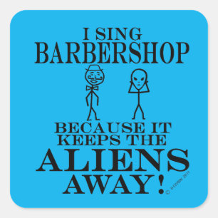 Houdt Aliens Away Barbershop Square Sticker