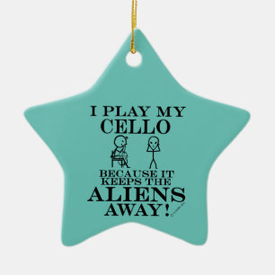 Houdt Aliens Away Cello keramische siervoorwerpen Keramisch Ornament