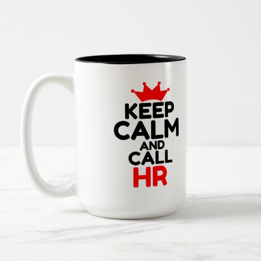 HOUDT CALM EN VRAAG UW TWEEKLEURIGE KOFFIEMOK (Links)