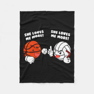 Houdt meer van basketbalvolleybalspeler t-shirt fleece deken