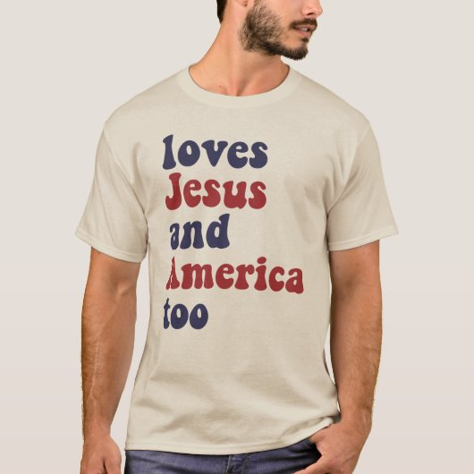 Houdt ook van Jezus en Amerika T-shirt (Voorkant)