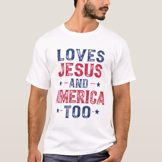Houdt ook van Jezus en Amerika T-shirt (Voorkant)