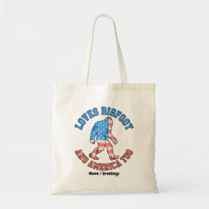 Houdt van Bigfoot en Amerika Te Patriotisch Amerik Tote Bag