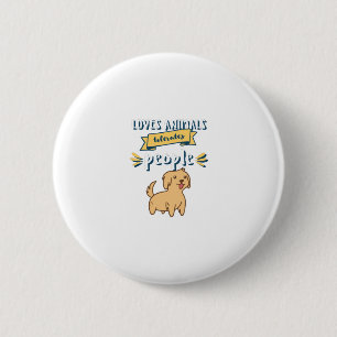 Houdt van Dieren, Kan Mensen Verdragen Ronde Button 5,7 Cm