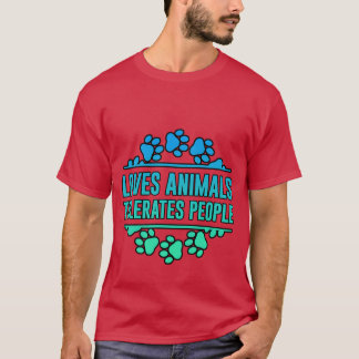Houdt van dieren, tolereert mensen jongen t-shirt
