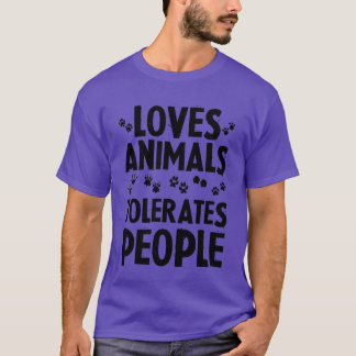 Houdt van Dierenolerates Mensen jongen retro T-shirt