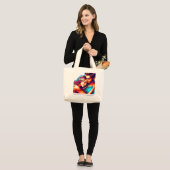 Houdt van hartslag grote tote bag (Voorkant (model))