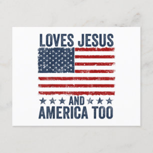 Houdt van Jesus en Amerika te God Christelijk 4th  Informatiekaartje
