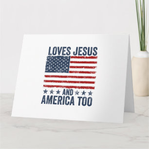 Houdt van Jesus en Amerika te God Christelijk 4th Kaart