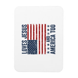 Houdt van Jesus en Amerika te God Christelijk 4th Magneet