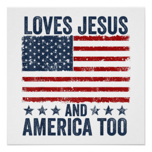 Houdt van Jesus en Amerika te God Christelijk 4th Perfect Poster