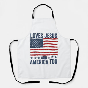 Houdt van Jesus en Amerika te God Christelijk 4th  Schort