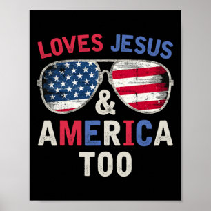 Houdt van Jezus en Amerika ook retro God Christeli Poster