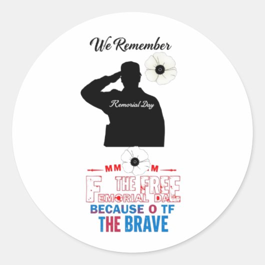 Houdt van Memorial Day Ronde Sticker (Voorkant)