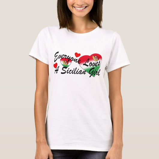 houdt van Siciliaans meisje T-shirt (Voorkant)