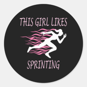 Houdt van springen hobby sport hardlopen atletiek ronde sticker