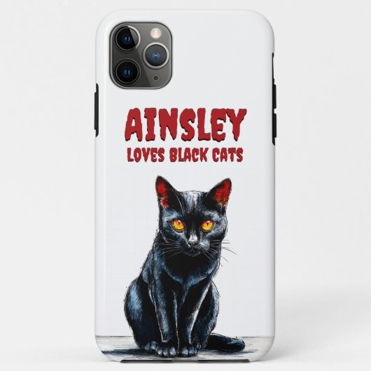 Houdt van zwarte katten Elegant Halloween ontwerp Case-Mate iPhone Case (Achterkant)