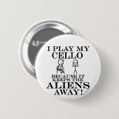 Houeps Aliens Away Cello Ronde Button 5,7 Cm (Voorkant /achterkant)