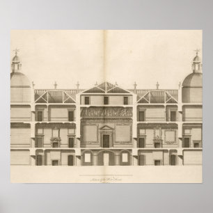 Houghton Hall: deel van de voorzijde van het Weste Poster