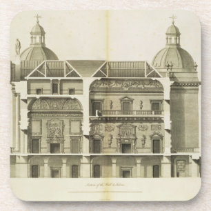 Houghton Hall: dwarsdoorsnede van de Hall en Salon Drankjes Onderzetter