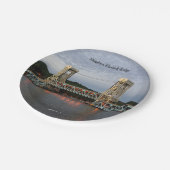 Houghton Hancock Bridge bij schemerpapier bord (Gekanteld)